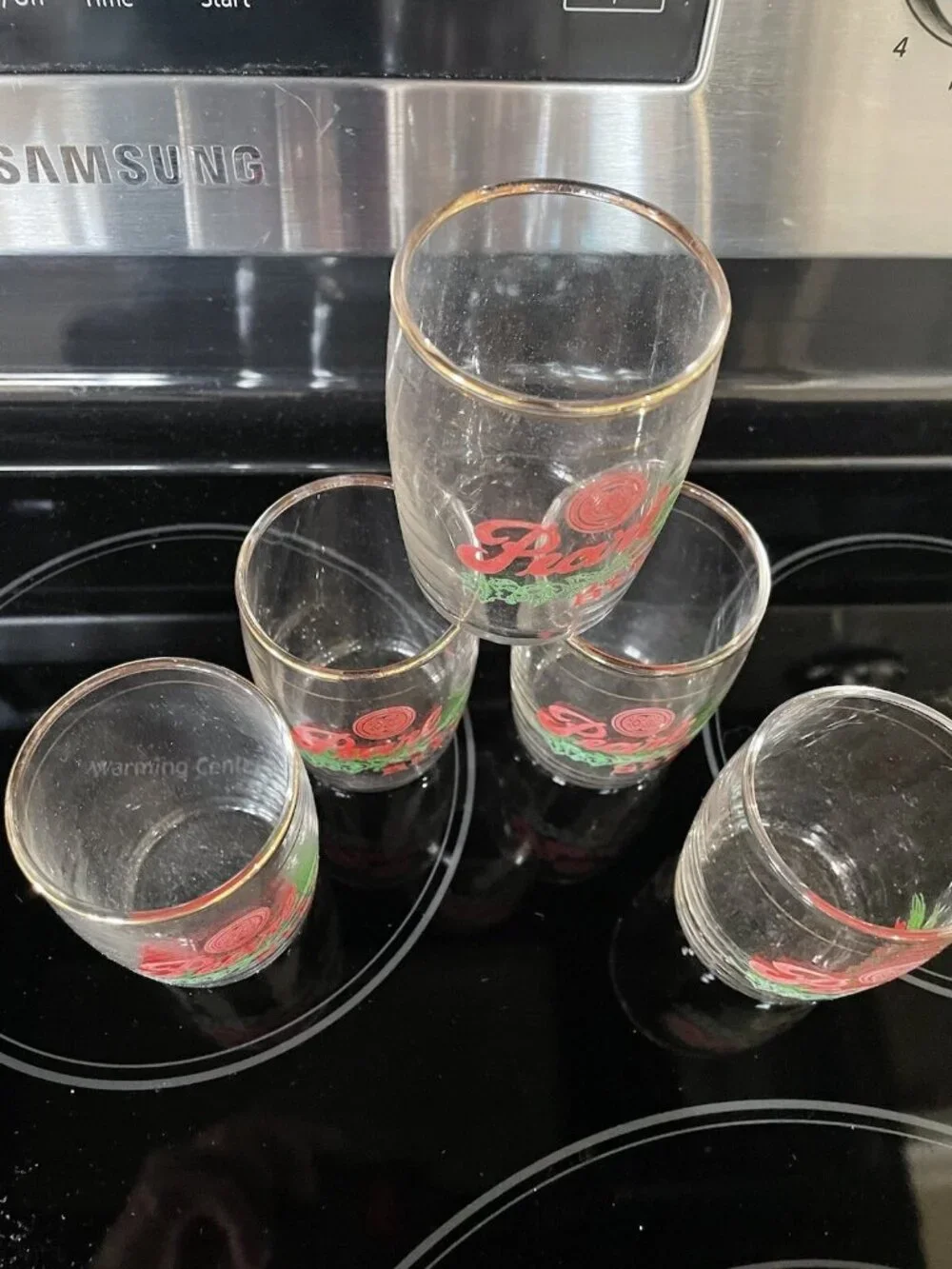 Pearl Beer Barrel Tasting Glasses Rare Set of (5) San Antonio Texas 1950s